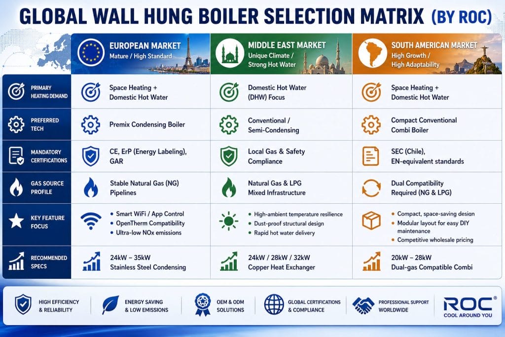 Wall hung boiler manufacturers selection guide ROC